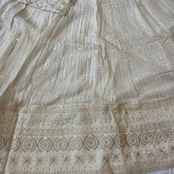 White Chikankari Lehnga - Picture 3 of 7